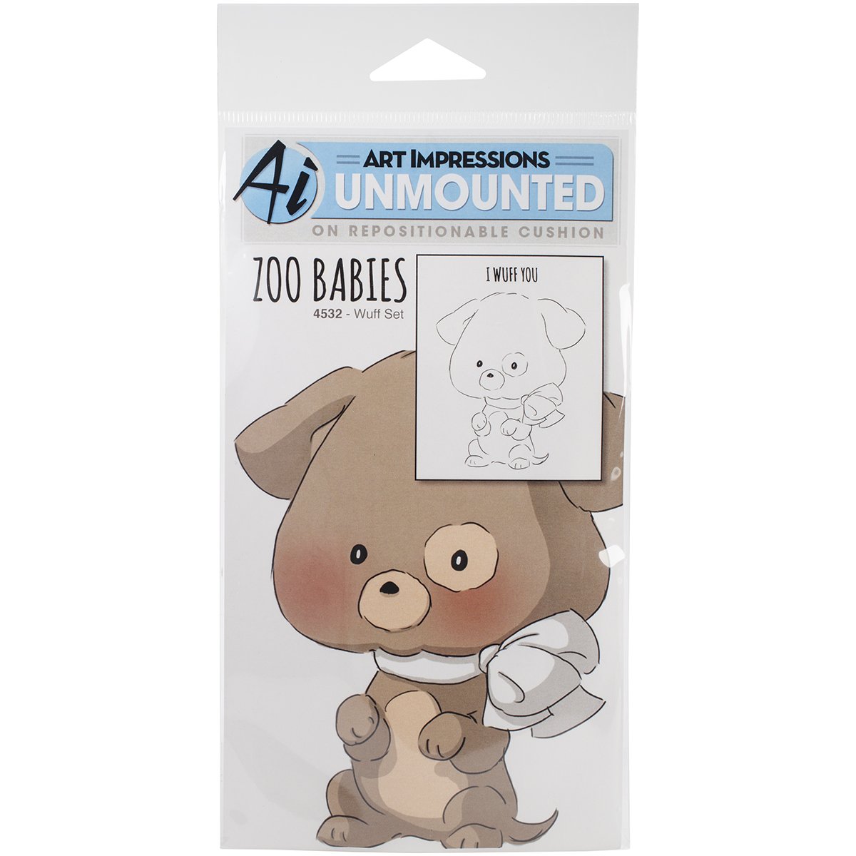 art impressions zoo babies cling rubber stamps, wuff
