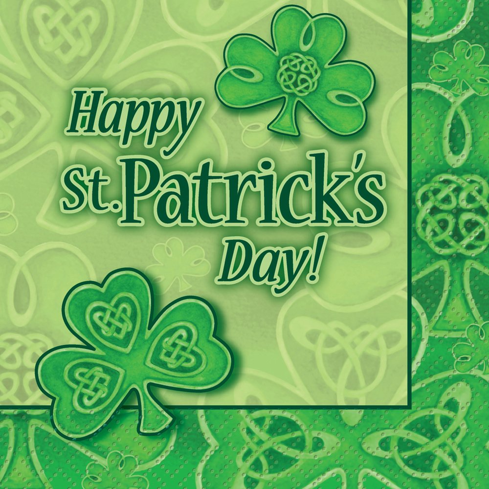 unique 24 count saint patricks day clover beverage napkins