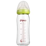 PIGEON 贝亲 自然实感 宽口径 玻璃奶瓶240ml 绿色 配M奶嘴 适合3月+ AA70