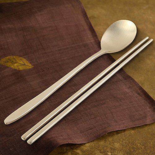 韩国礼覃恩 方字鍮器铜餐具筷勺半套 光面