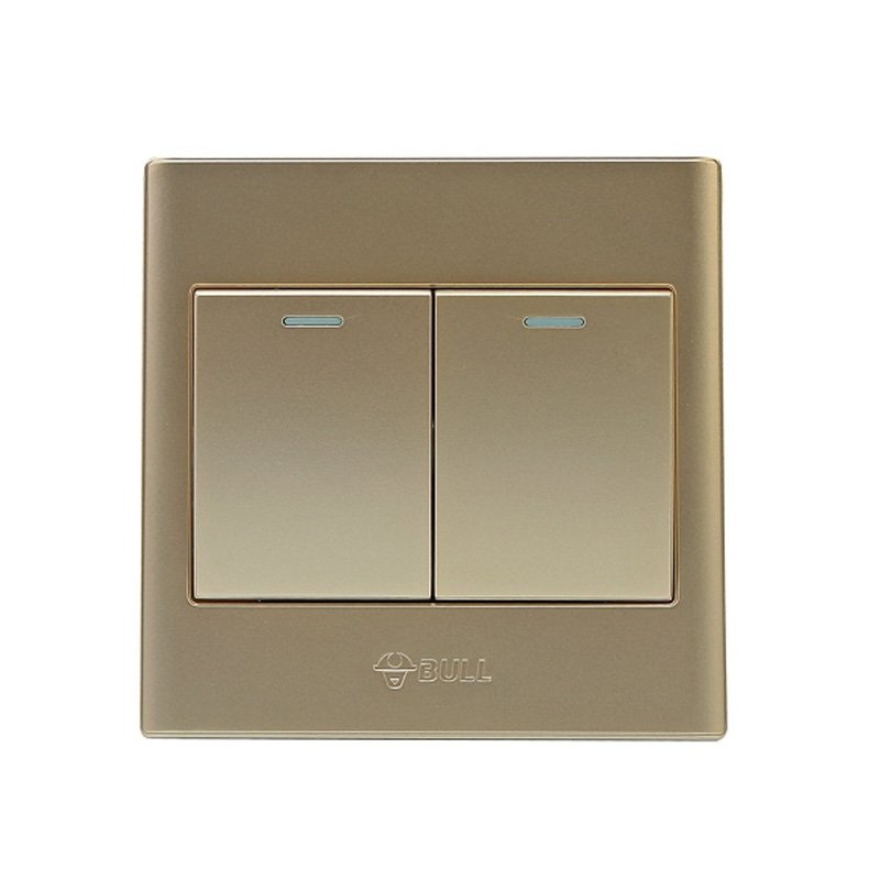 bull 公牛 中途开关插座面板 二开多控开关 金色g06k214y1-g(亚马逊