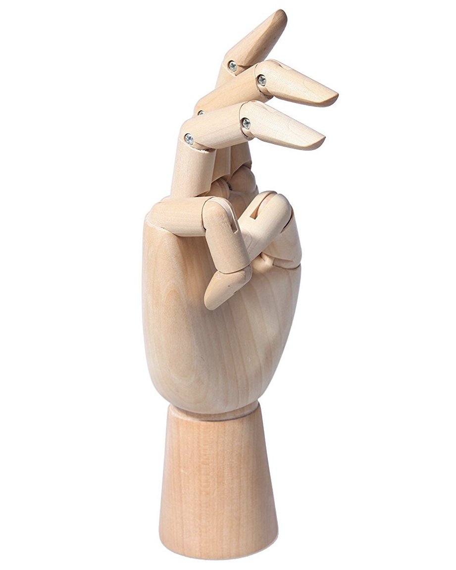 mannequin 手工艺术分裂可动木质manikin 手形玩具 棕色 7 inches
