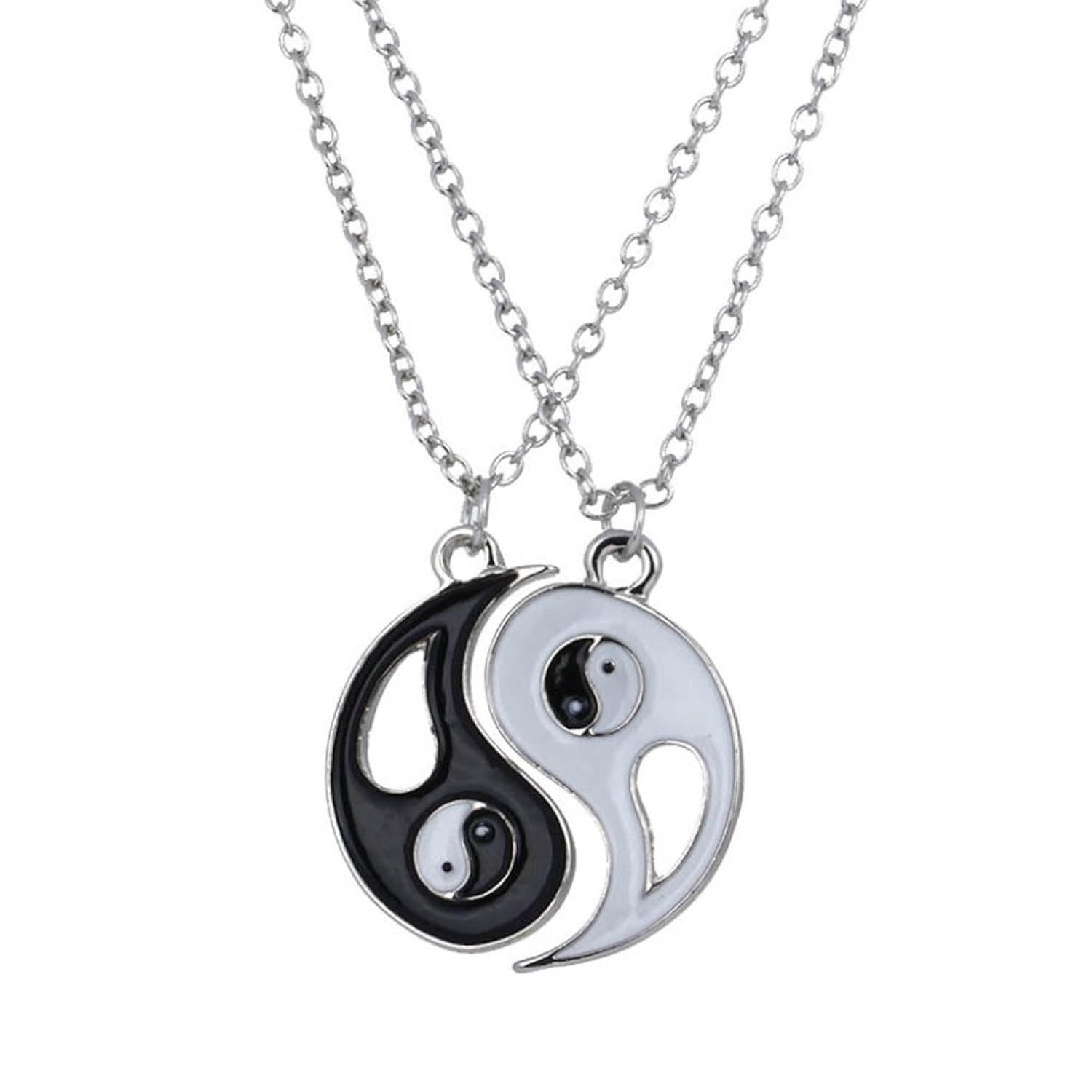 shinyjewelry 阴阳友谊吊坠项链套装2件装适用于情侣