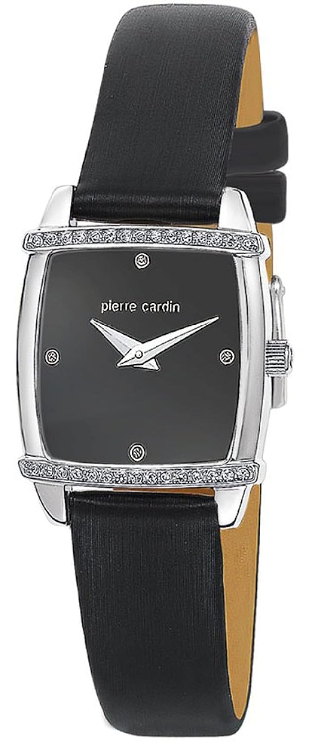 pierre cardin 女式石英手表 pc pc104632 °f02,带有皮革带
