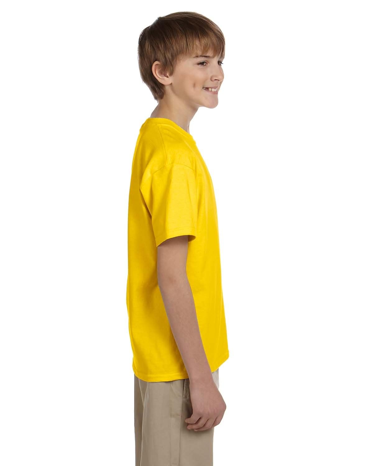gildan big boys seamless double needle preshrunk t-shirt, daisy