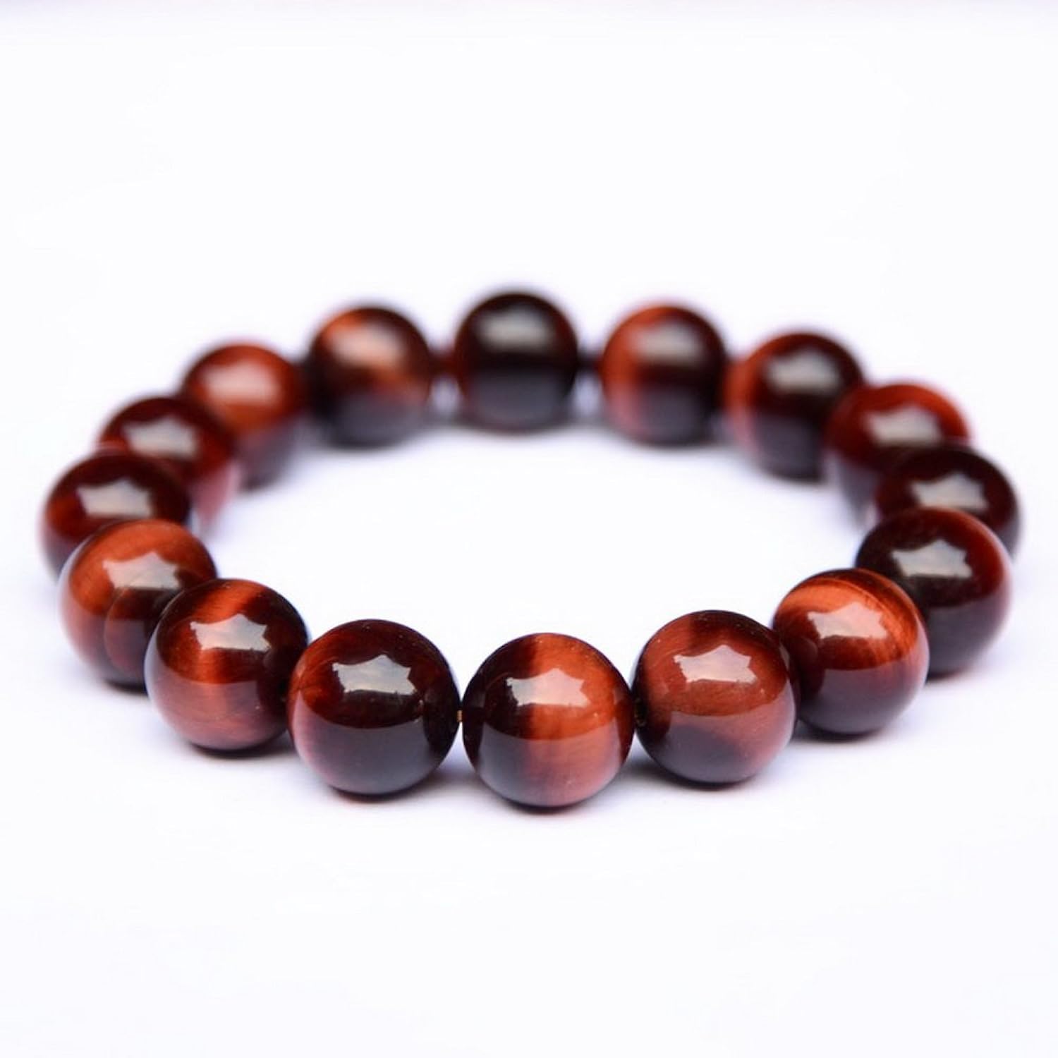 ruopu 若璞 纯天然水晶12mm红虎眼石手链 虎睛石木变石手链 男款天然