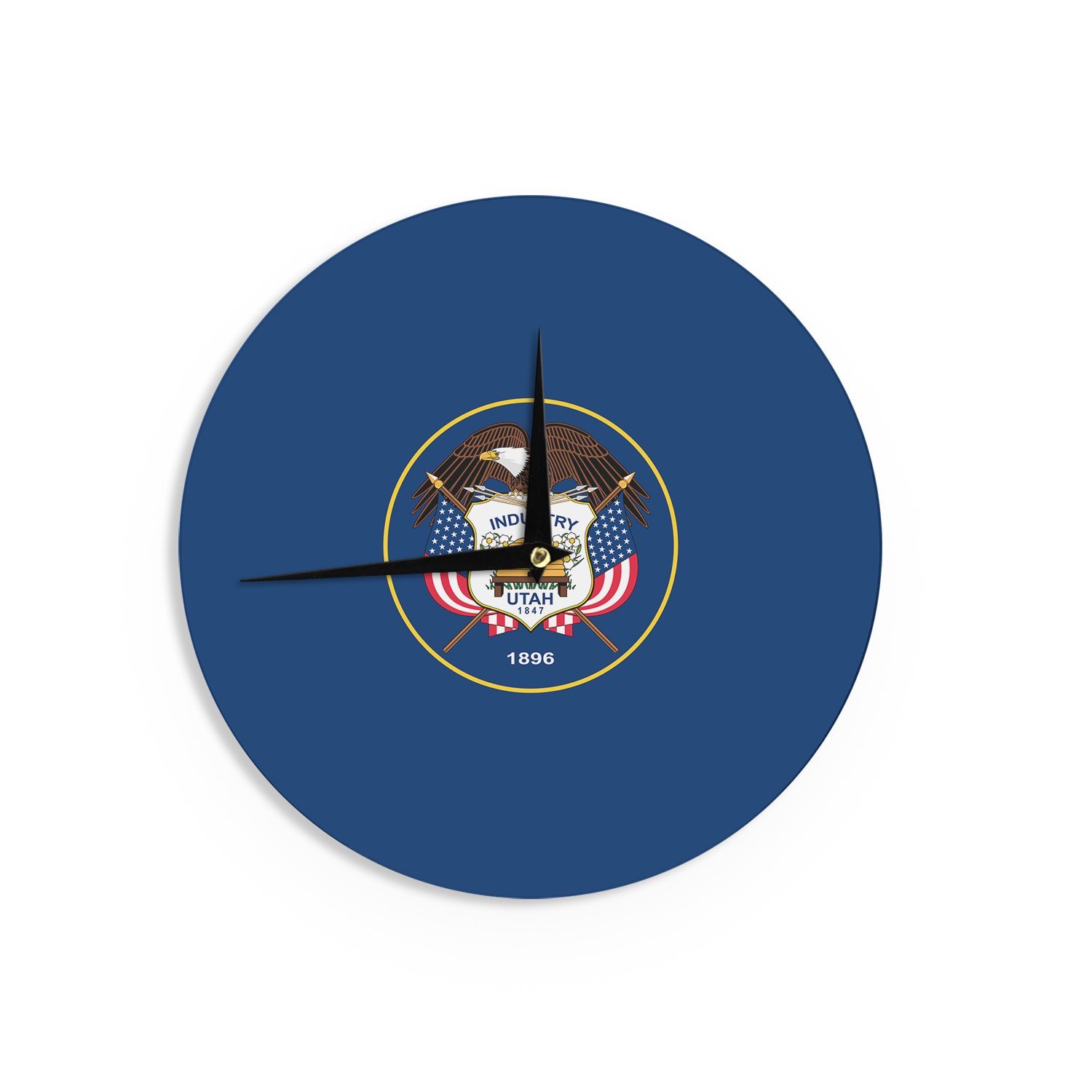 kess inhouse bruce stanfield"墨西哥国旗和盾徽"红色绿色挂钟,30.