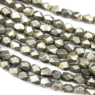 fashiontrenda 刻面天然正品黄铁矿掘金宝石珠适用于珠宝手链 making