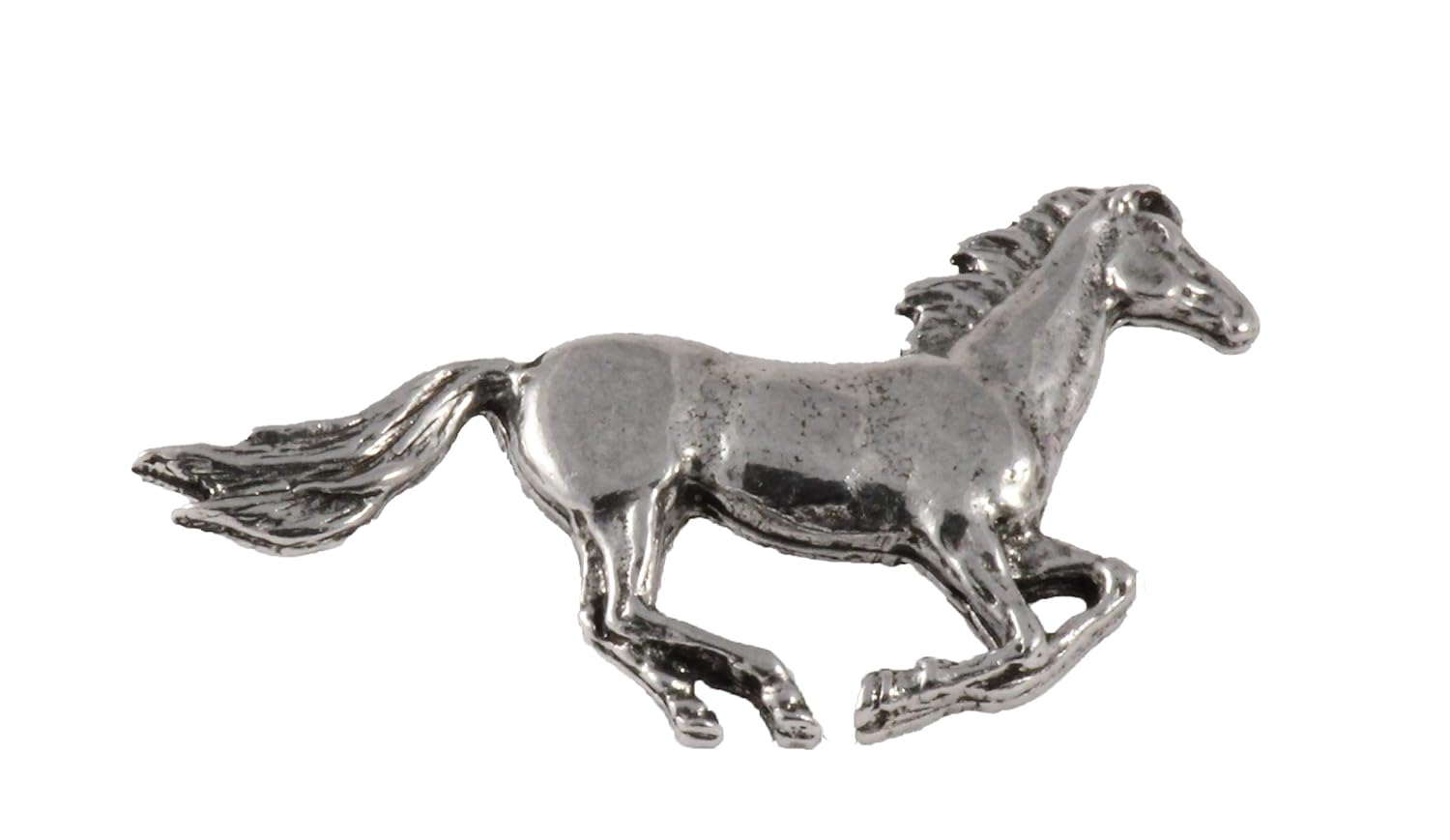 创意银色设计,青灰色马 galloping 手工胸针胸针, m132