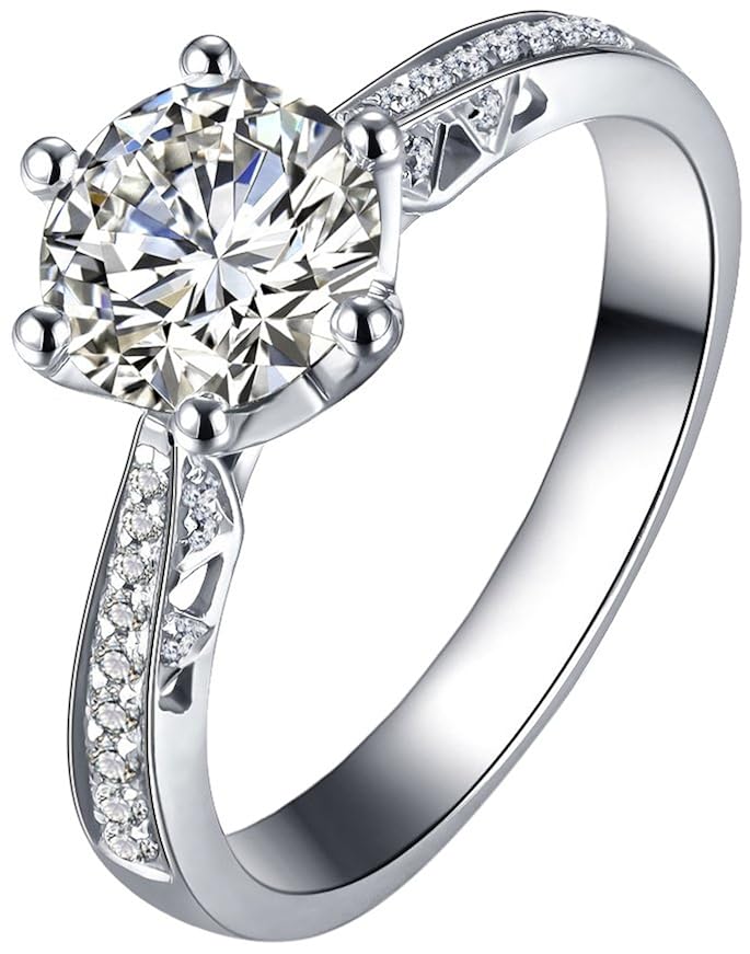 佐卡伊 注定的爱 白18k金六爪钻戒钻石结婚求婚戒指女戒可裸钻定制w00