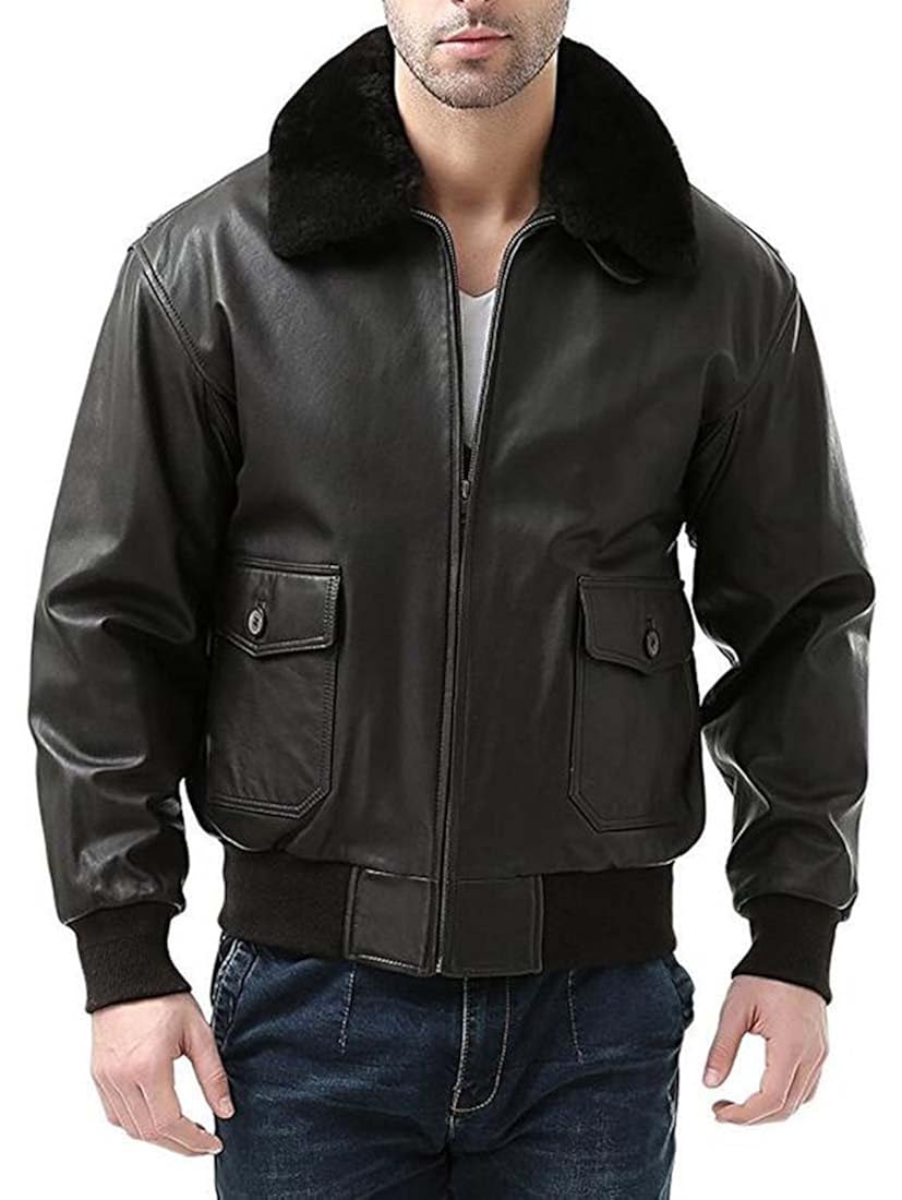 luxury lane真皮皮衣 美国海军g1飞行夹克