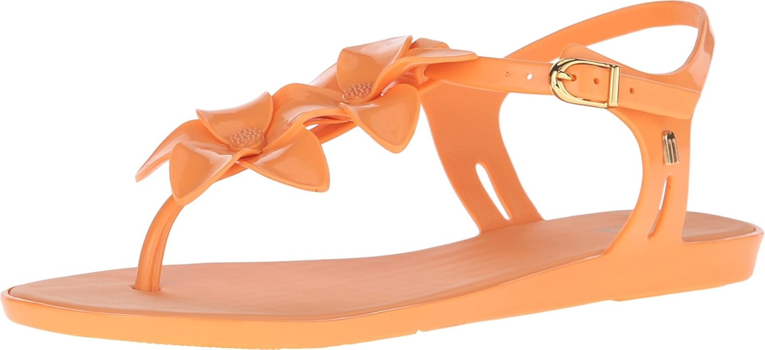 melissa 梅丽莎 女式 solar garden ii 果冻鞋 dark orange 8 b(m) us