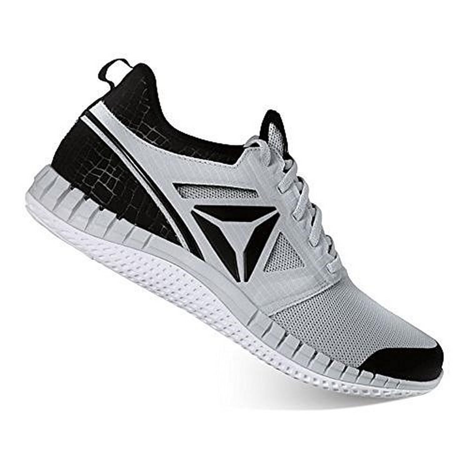 reebok zprint pro 男式跑步鞋 skull grey/silver met/bla 8 d(m) us