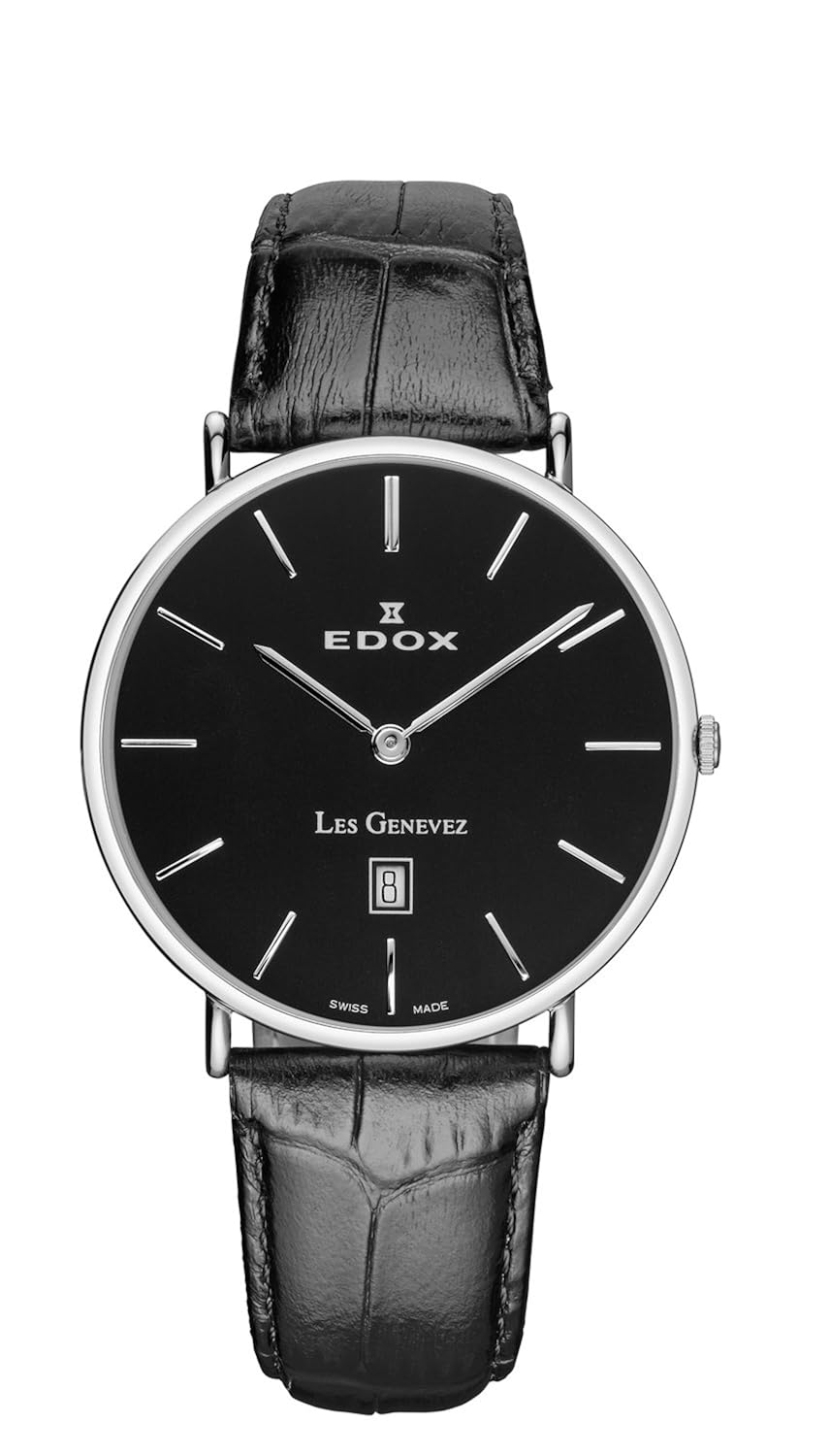 瑞士品牌 edox 依度 les genevez超薄系列石英男士手表 纤薄轻巧