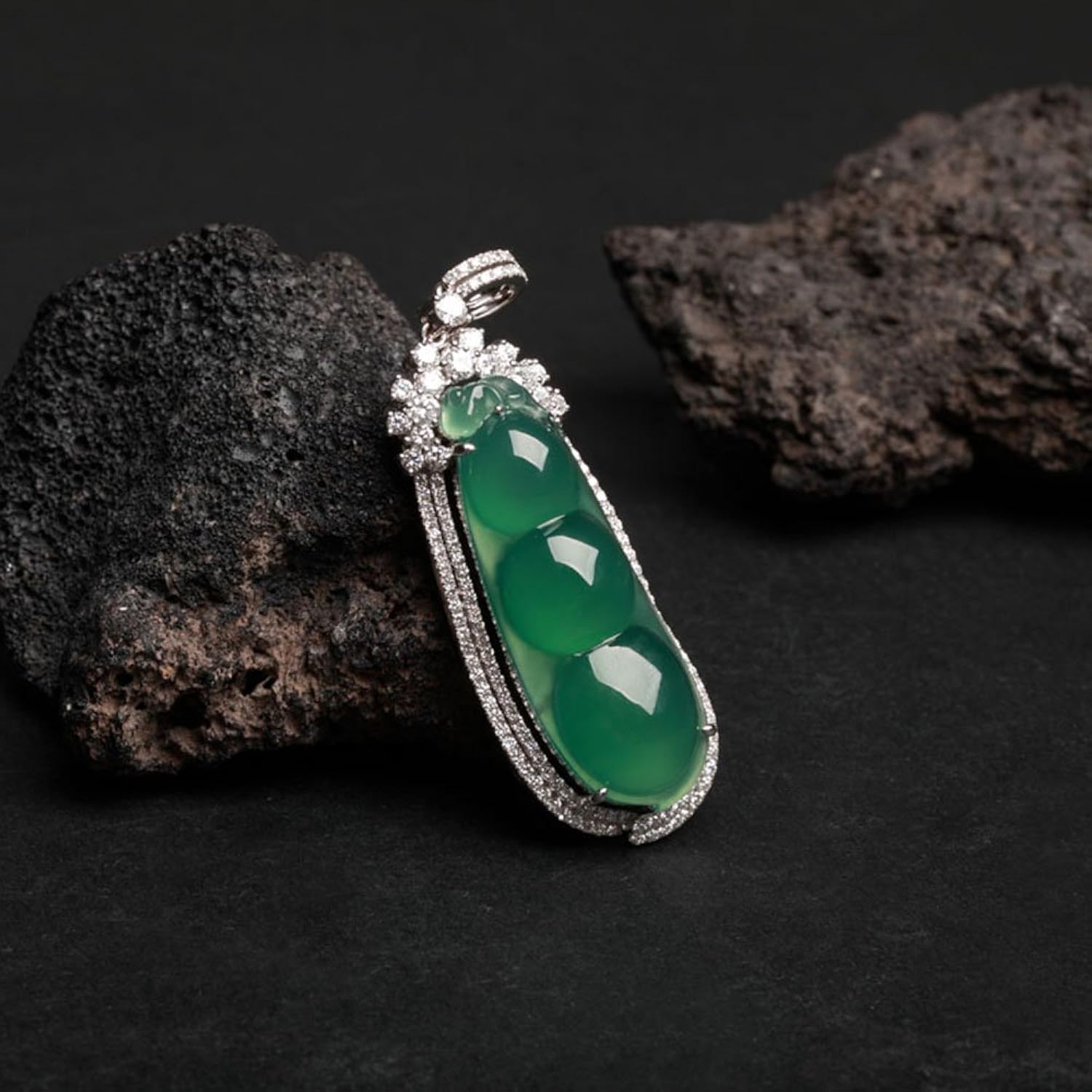 翡翠物语 天然a货翡翠 18k金挂件福豆99吊坠-珠宝首饰-亚马逊中国