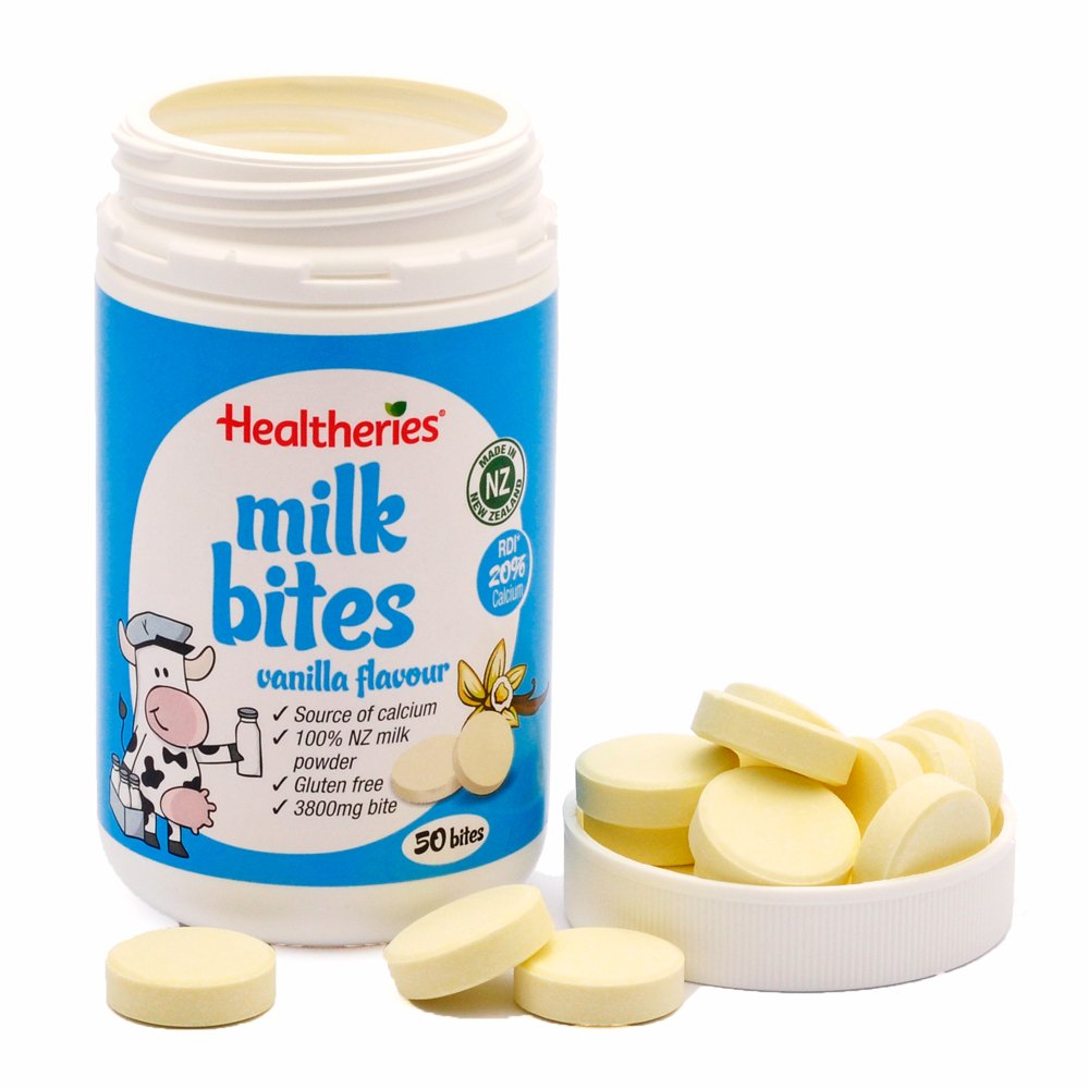 healtheries 贺寿利 牛奶咬咬片 天然高钙奶片 咀嚼片(香草味) 50片