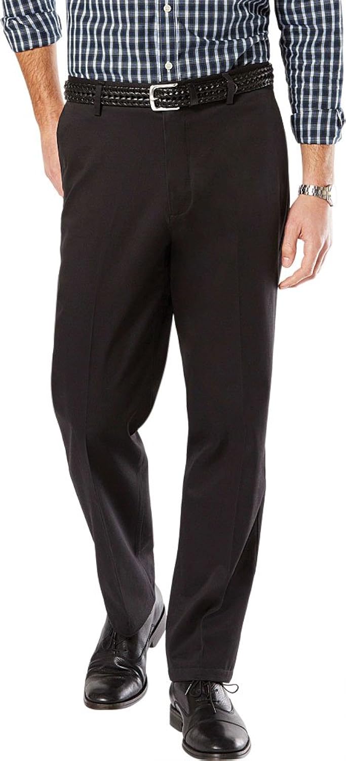 dockers 男式经典修身签名卡其裤 d3 黑色 44w x 34l