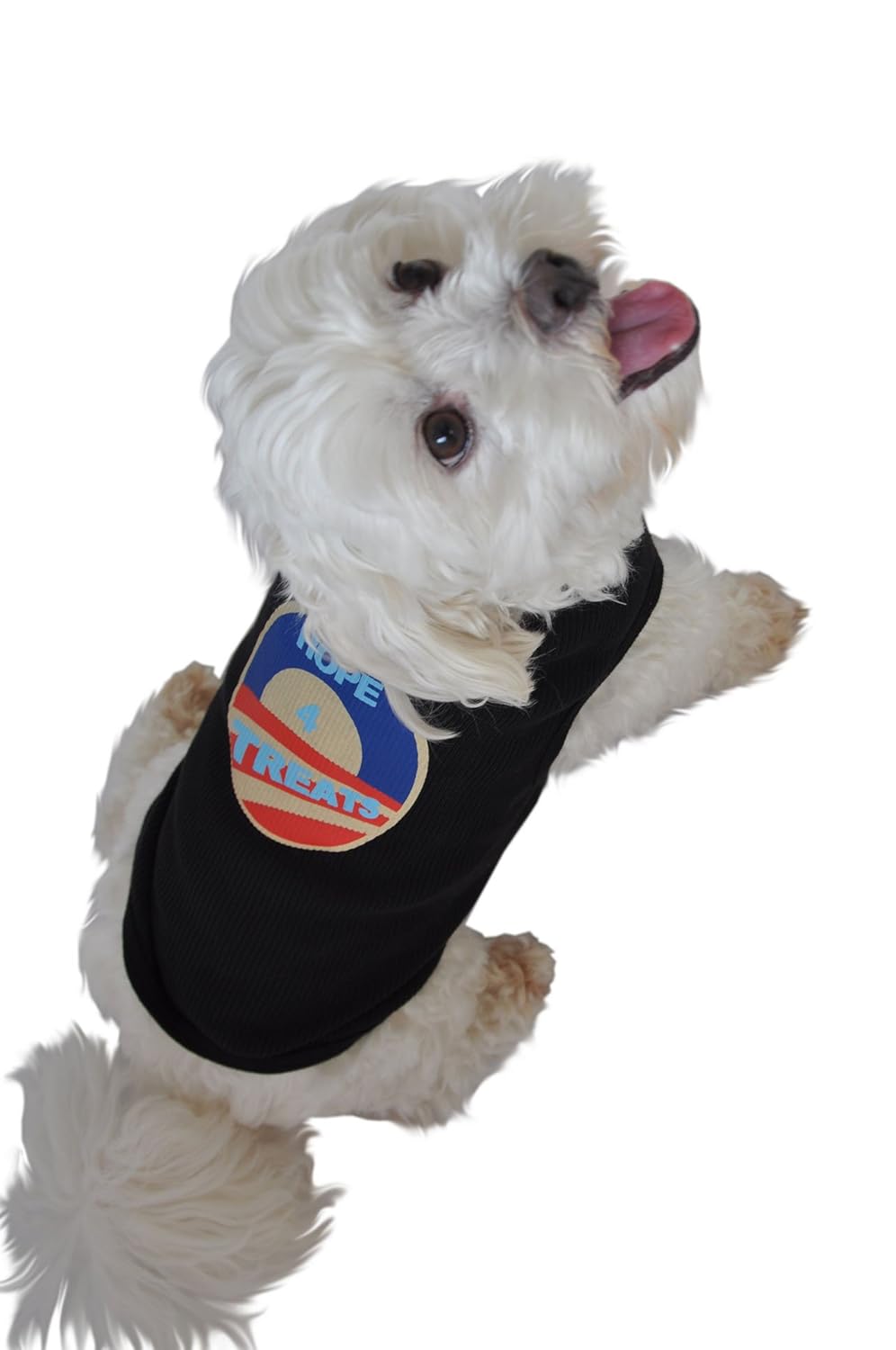 ruff ruff and meow dog tank top, hope for treats, black, extra