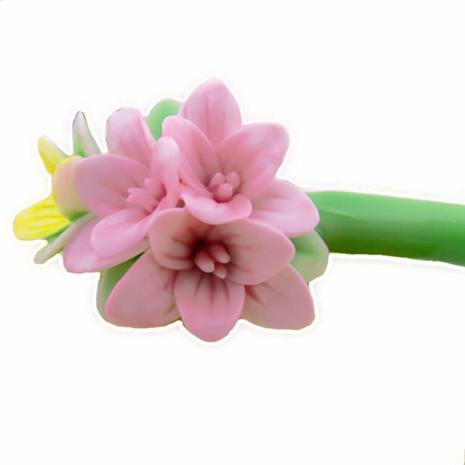 桃李川溪 最流行饰品 复古民族风首饰粉红百合花簪子