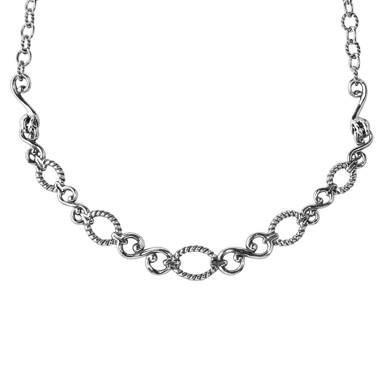 carolyn pollack 标准纯银 17 金银丝环项链 - 持久连接系列