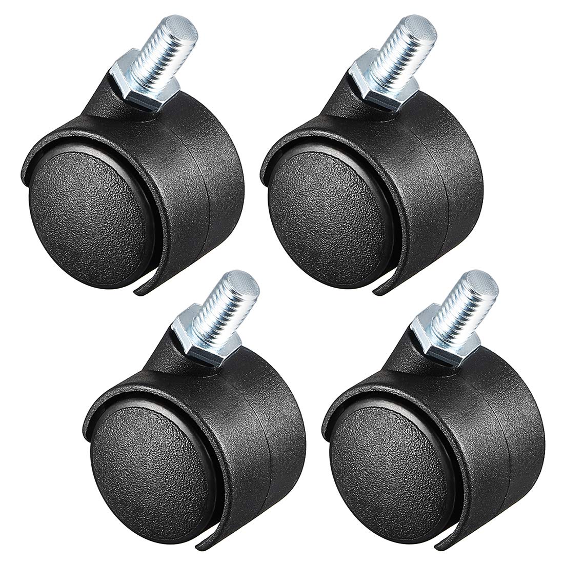 uxcell 旋转脚轮 1 英寸尼龙 360 度 m8 x 13 毫米螺纹脚轮 1.