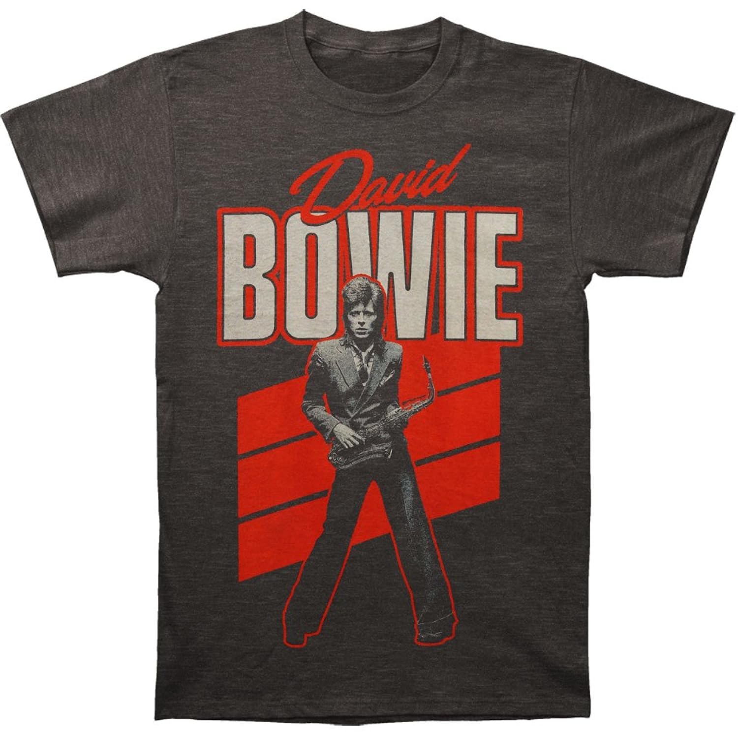 bravado david bowie 男式红色 sax t 恤 灰色 x-large