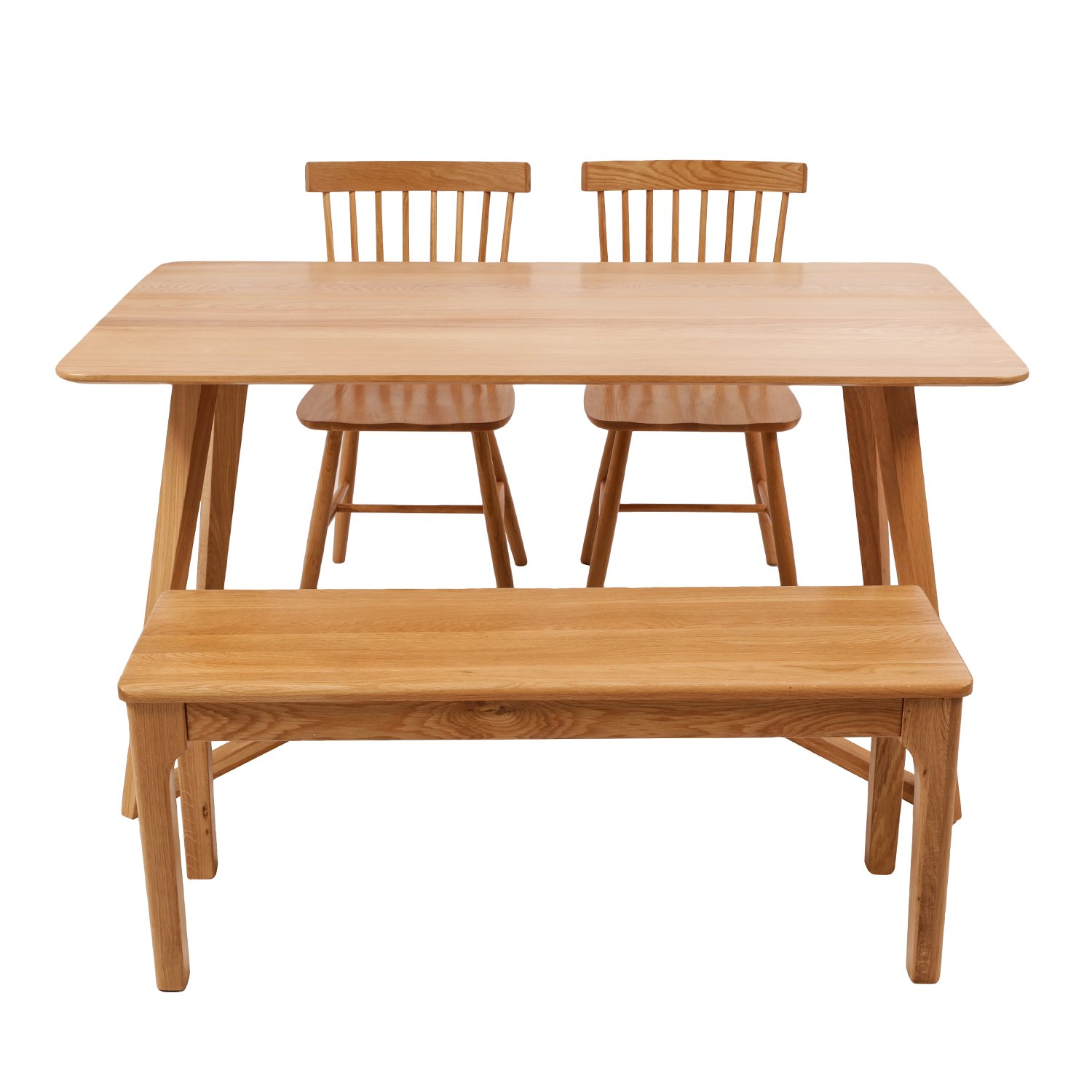 百伽 现代简约全实木餐桌椅组合进口白橡木餐厅家用一桌四椅 1.