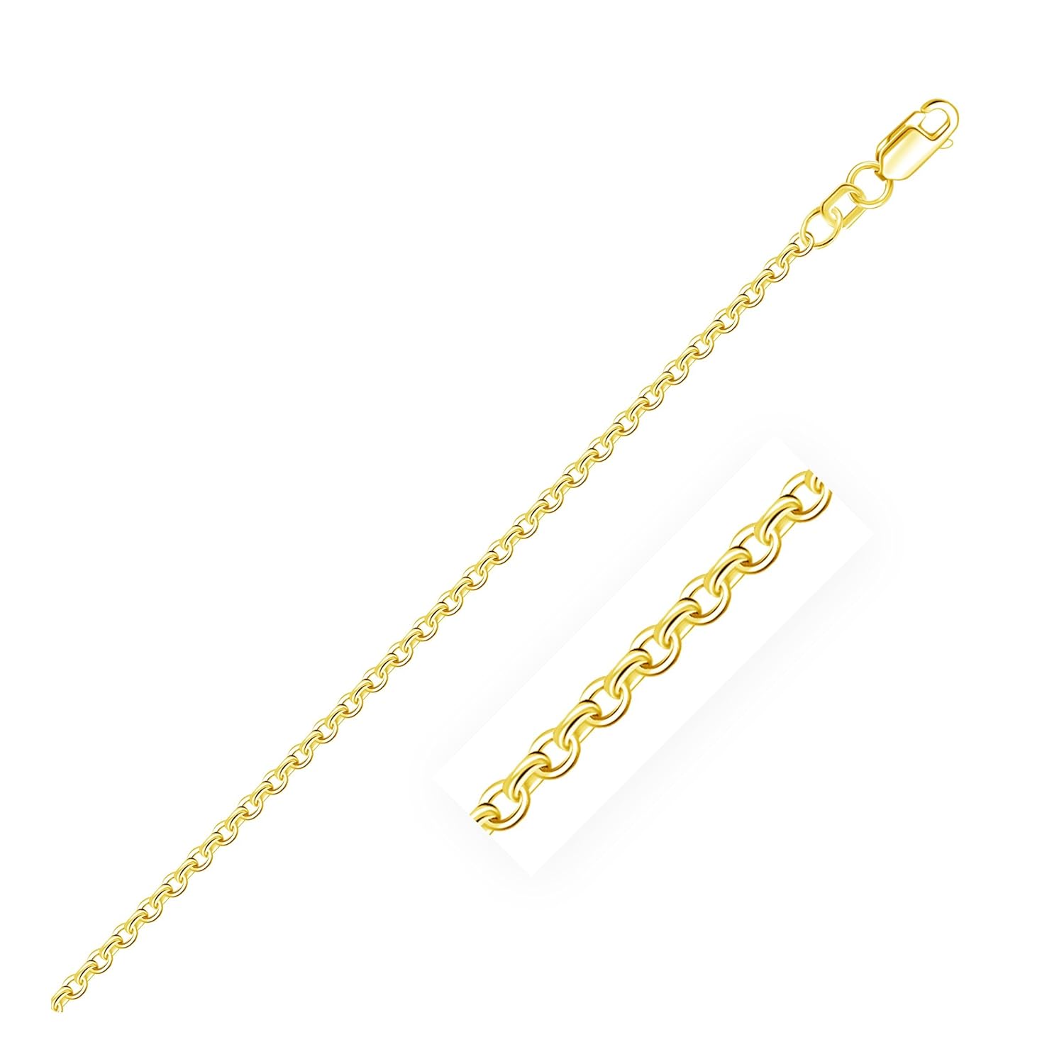 3mm 14k yellow gold rolo chain
