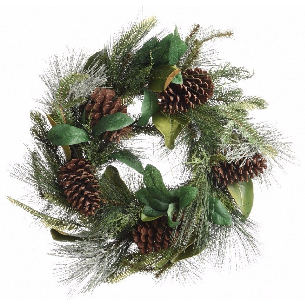 mixed needle and pinecone wreath (50cm00) (gr
