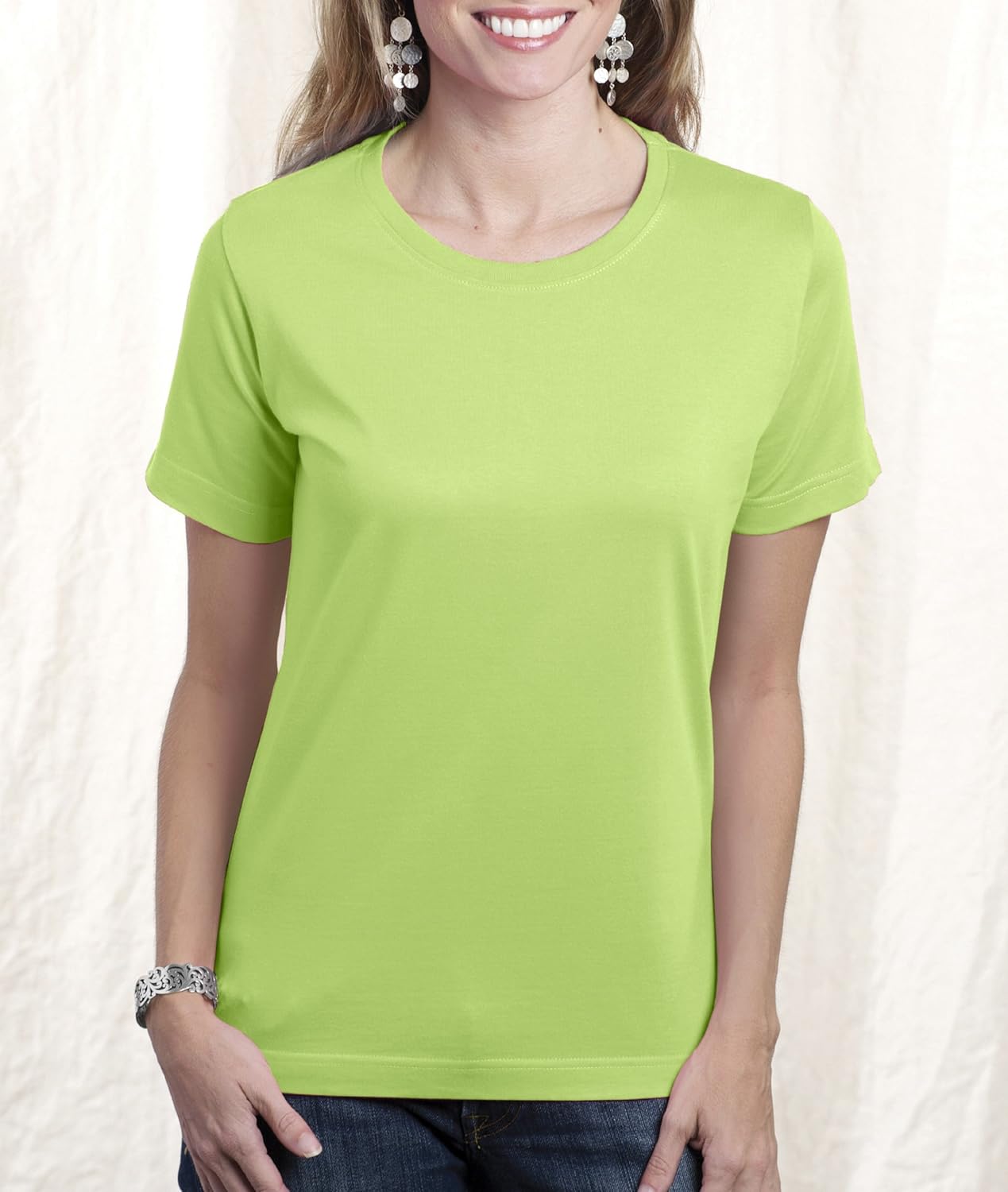 lat 女式 * 纯棉针织圆领短袖 t 恤 青柠色 medium