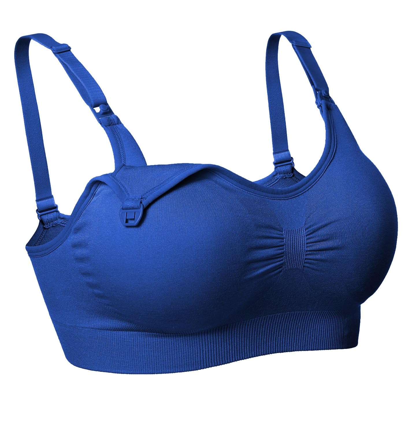 sayceli 女式无缝哺乳文胸无钢圈孕妇内衣适用于*喂养 蓝色 m fit 32