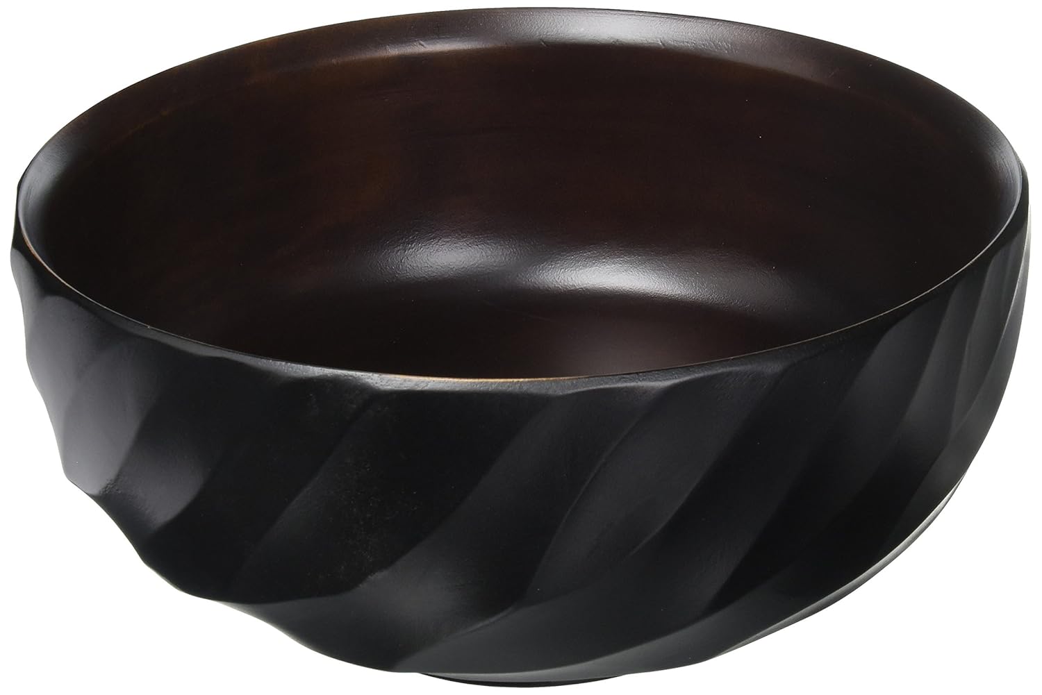 enrico 3100ms7080 芒果木螺旋沙拉碗,黑色