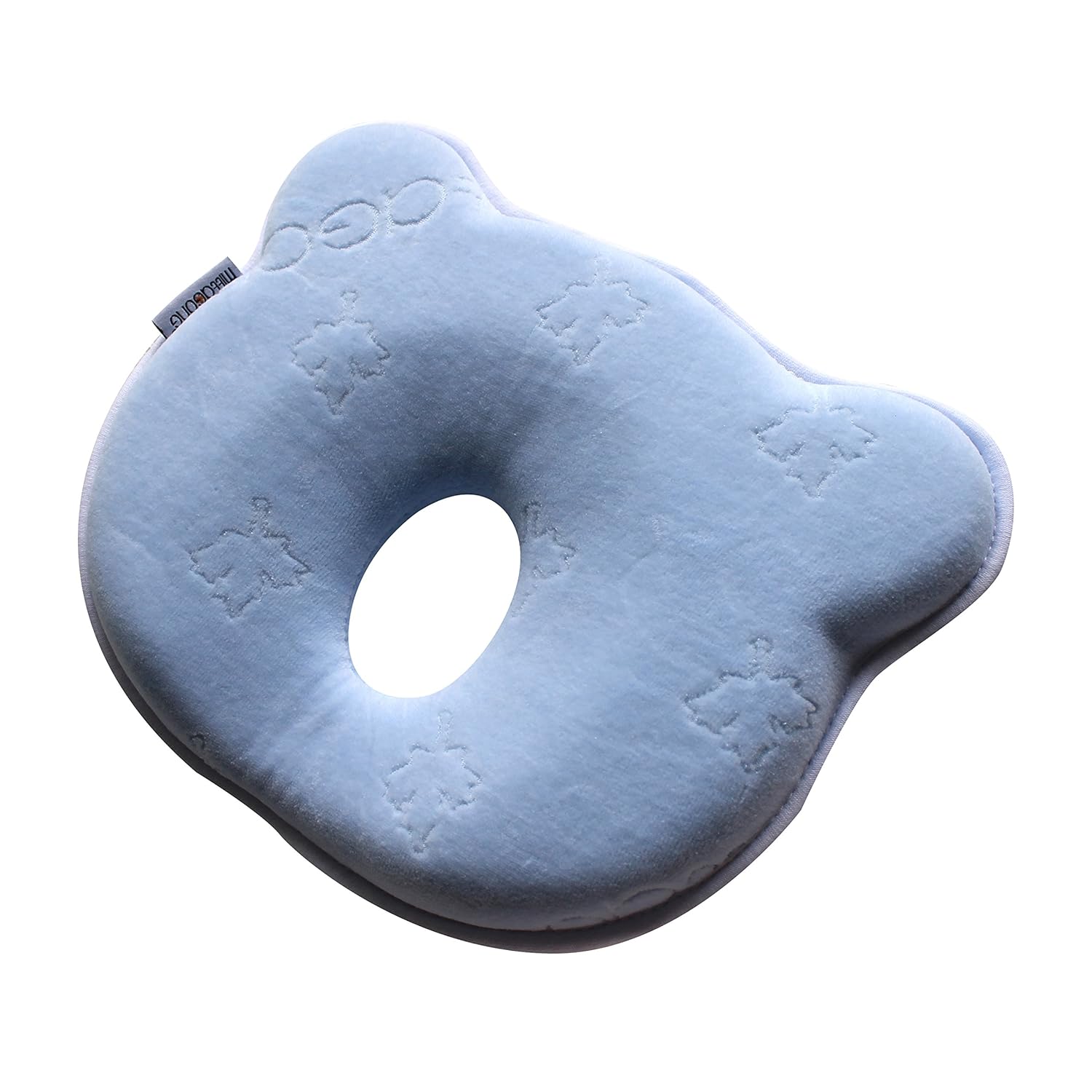 美国mittagong新生婴儿定型枕防偏头小熊婴儿枕(蓝色)【美亚同款】