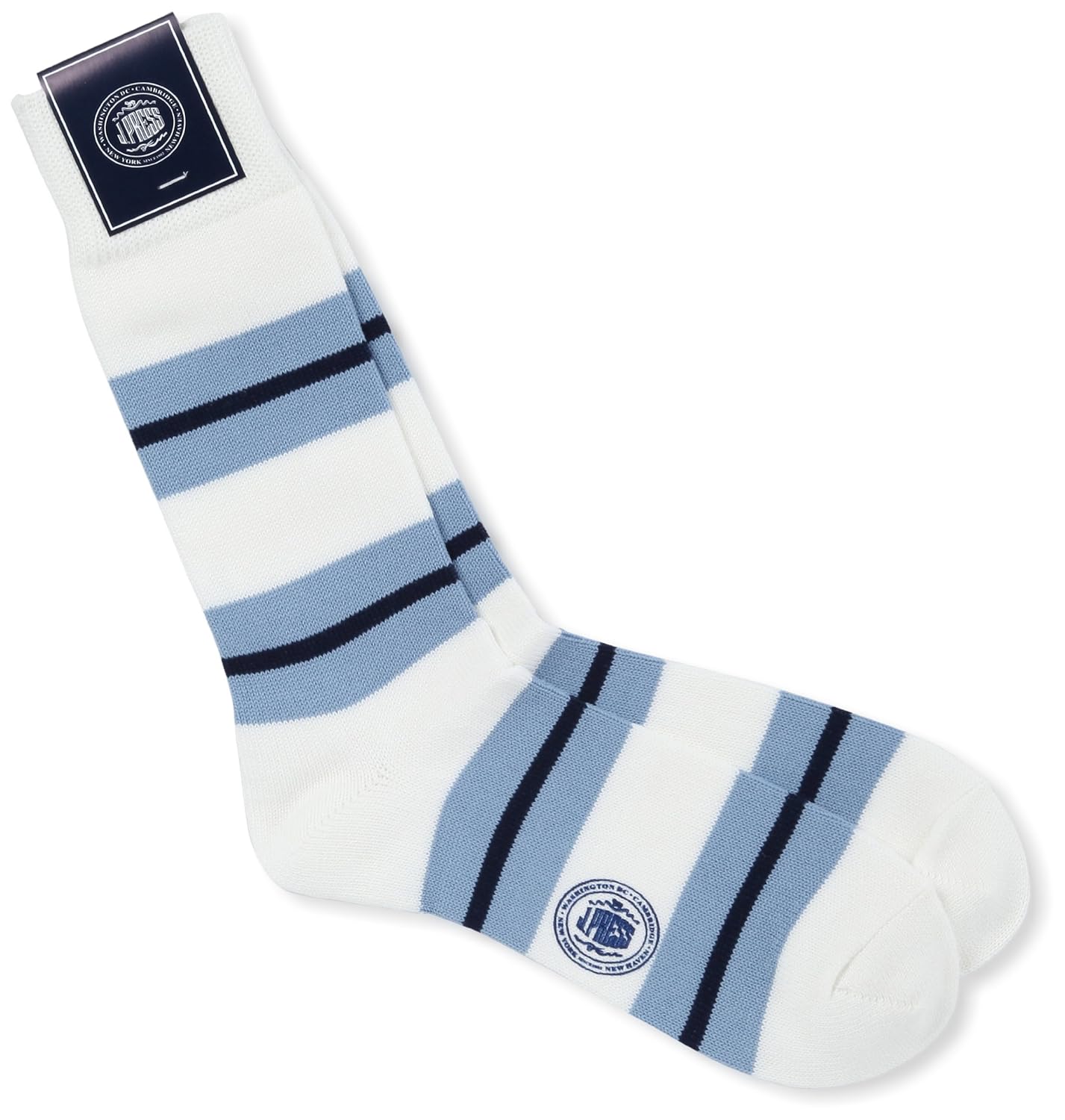 ( ジェイプレス ) j. press 横条纹袜子(袜子 gn1lsm0005 白色 f