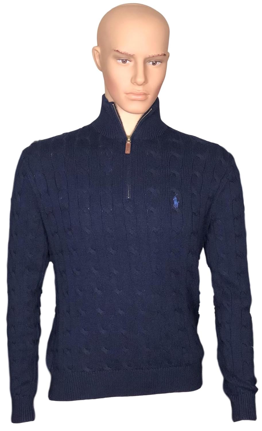 polo ralph lauren 保罗拉夫劳伦 男式粗线半拉链高领毛衣