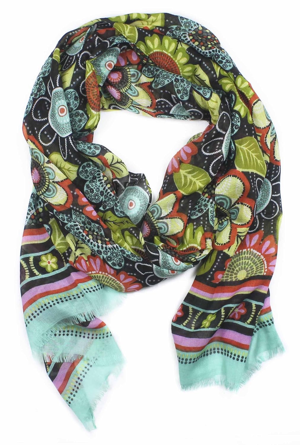 vera bradley 花朵图案柔软流苏围巾