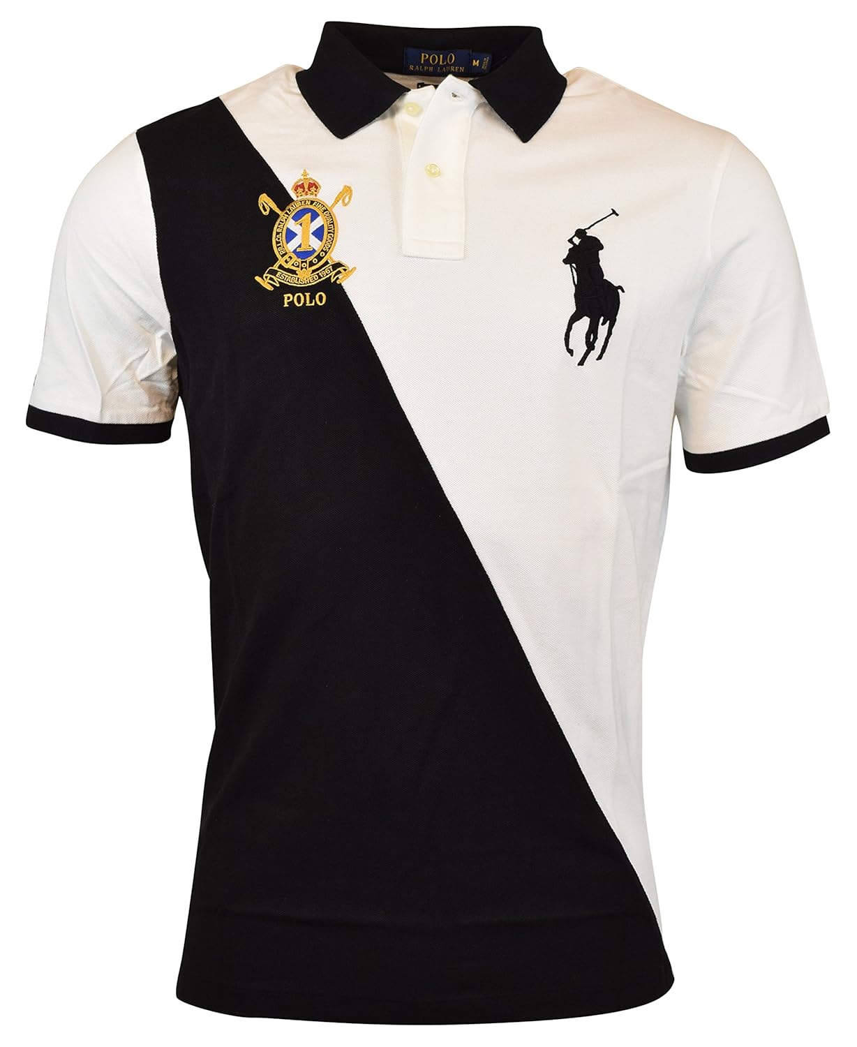 polo ralph lauren mens classic fit big pony banner stripe polo