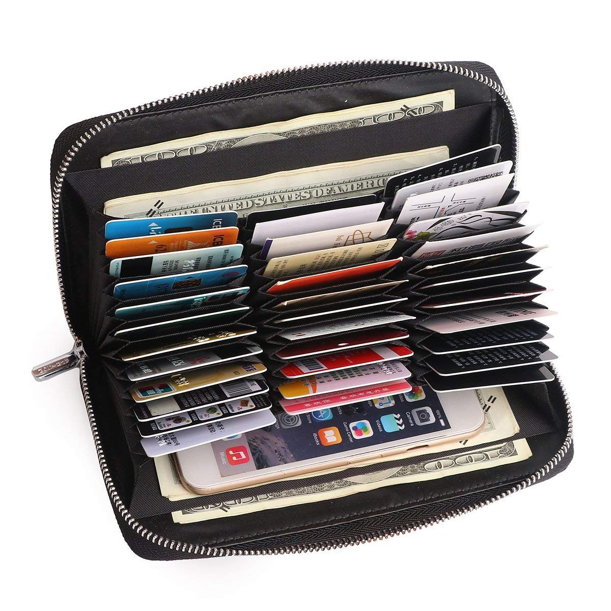 cardalltry 信用卡钱包 rfid 屏蔽皮革钱包卡包 长钱包 护照夹