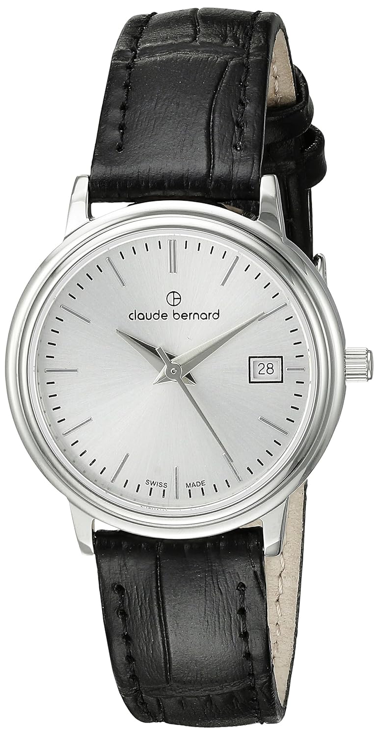 claude bernard 女士 54005 3 ain 经典女士模拟显示瑞士石英黑色手表