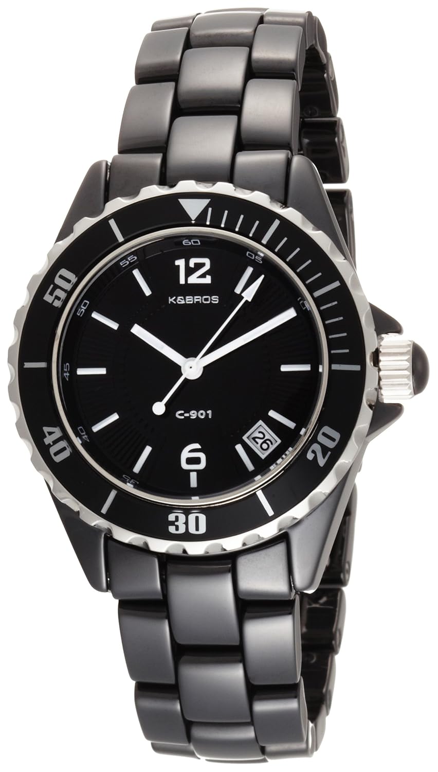 k & bros 女式9144 – 1 °c-901全陶瓷黑色手表