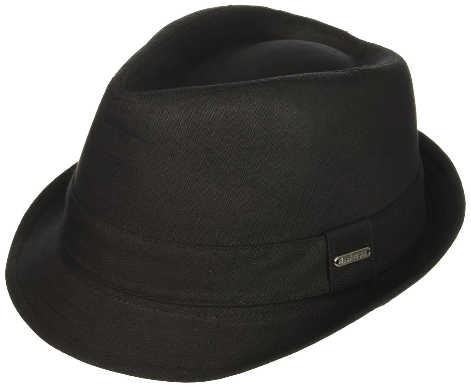 van heusen 男式斜纹人字呢绅士帽,轻质 黑色 medium/large