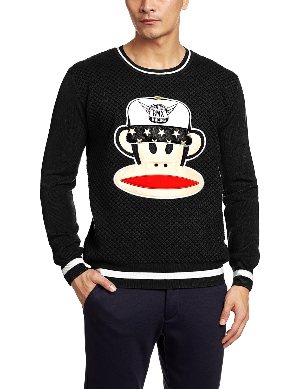 【官方正品】paul frank 大嘴猴 男式 套头针织衫 pfasw154610m 黑色
