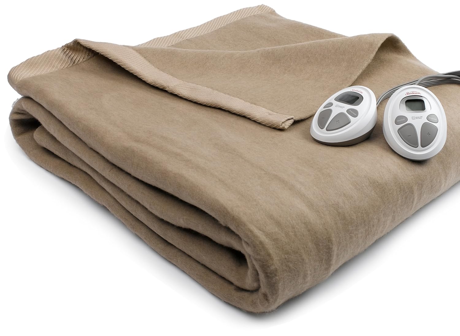 sunbeam 帝王之夜涤纶棉混纺加热毯 蘑菇色 全部 006041-030-772