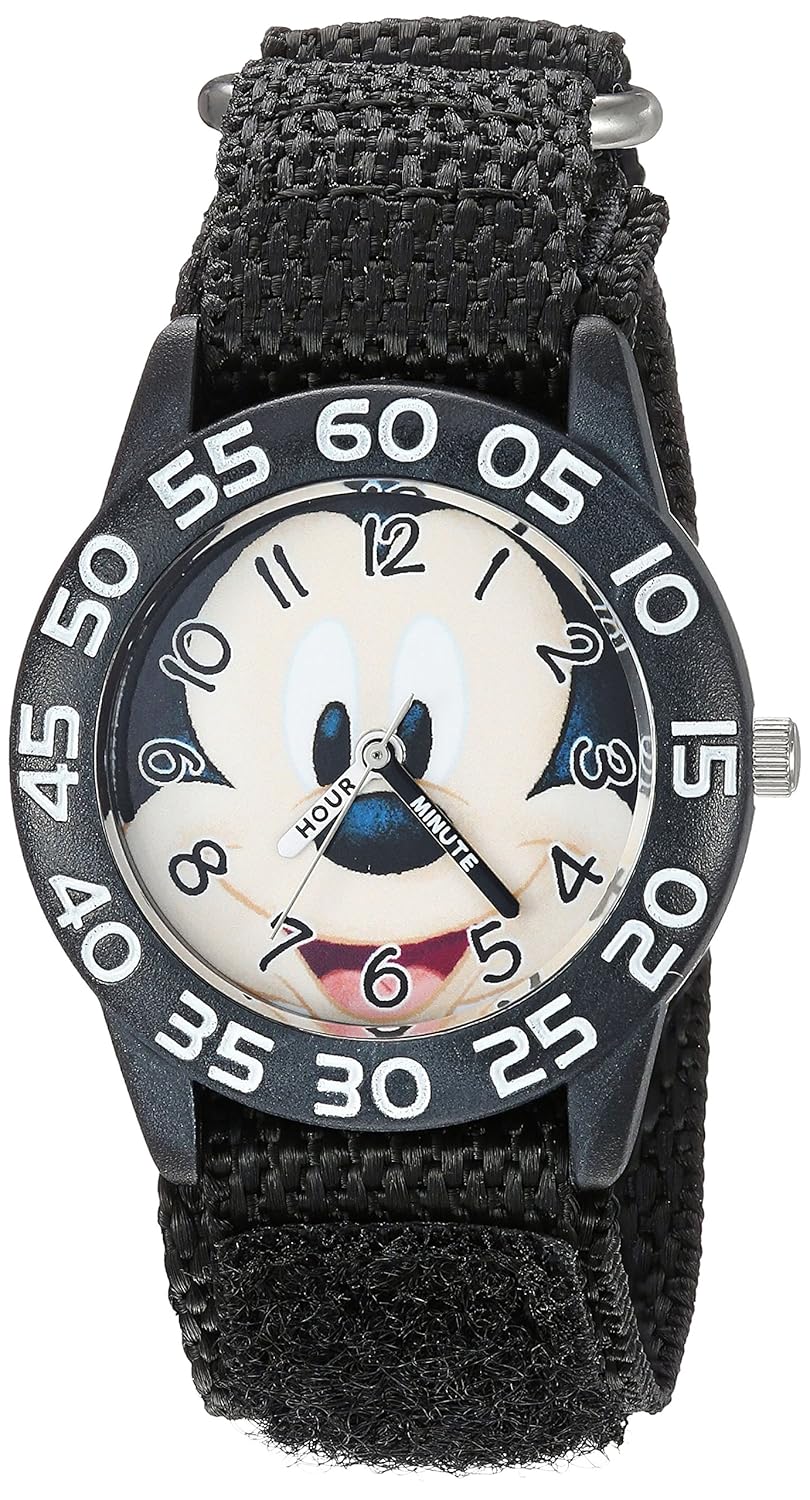 disney 男童 mickey mouse 石英塑料尼龙休闲手表,颜色:黑色(型号