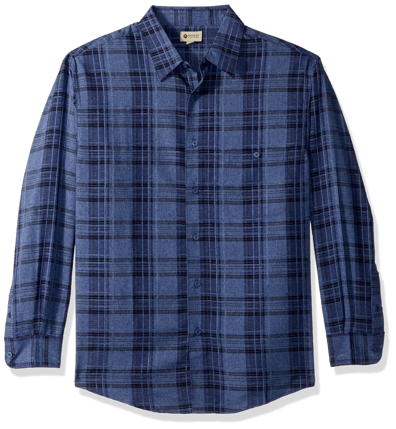 haggar 男式 big and tall 长袖超细纤维针织衬衫