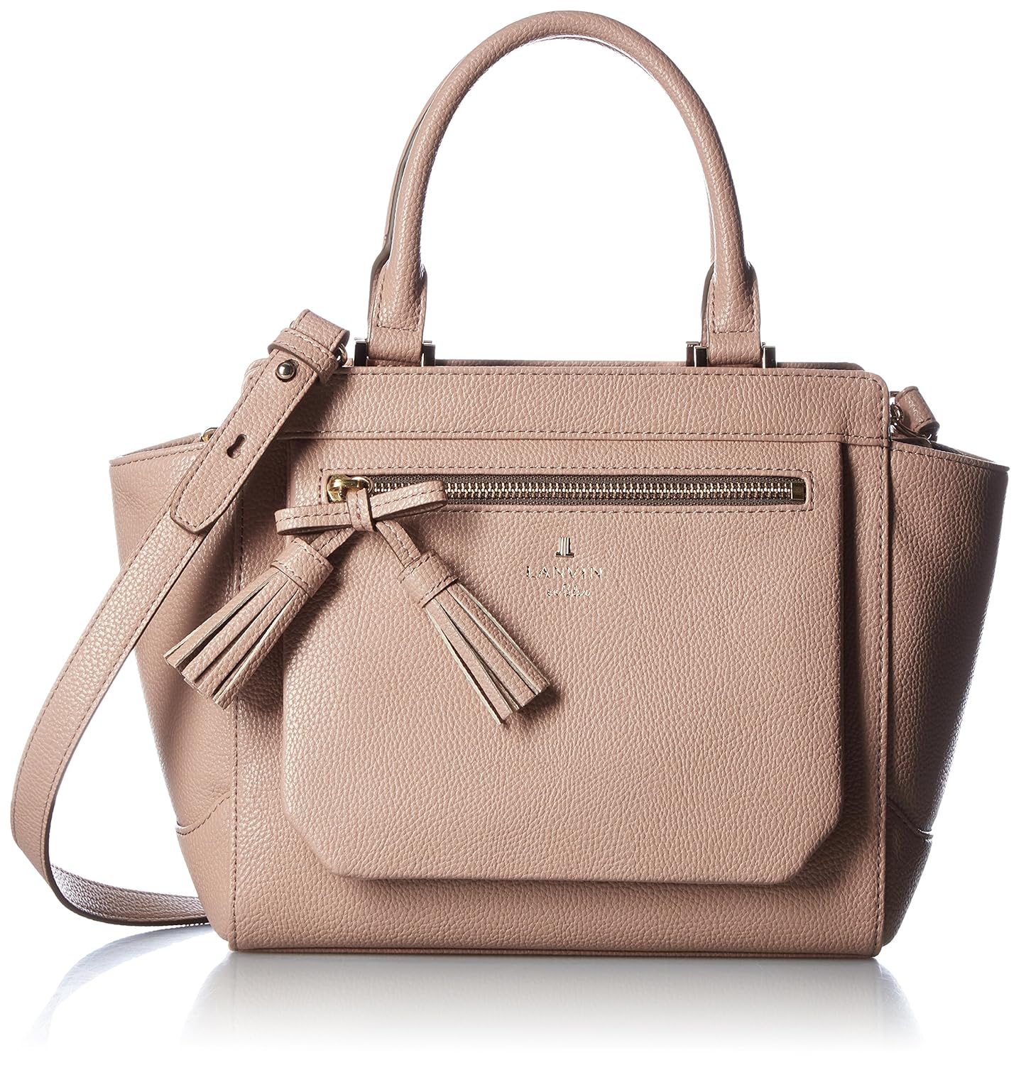 lanvin en bleu 浪凡 手提皮包 m pyrenees 480441 40 奶茶色
