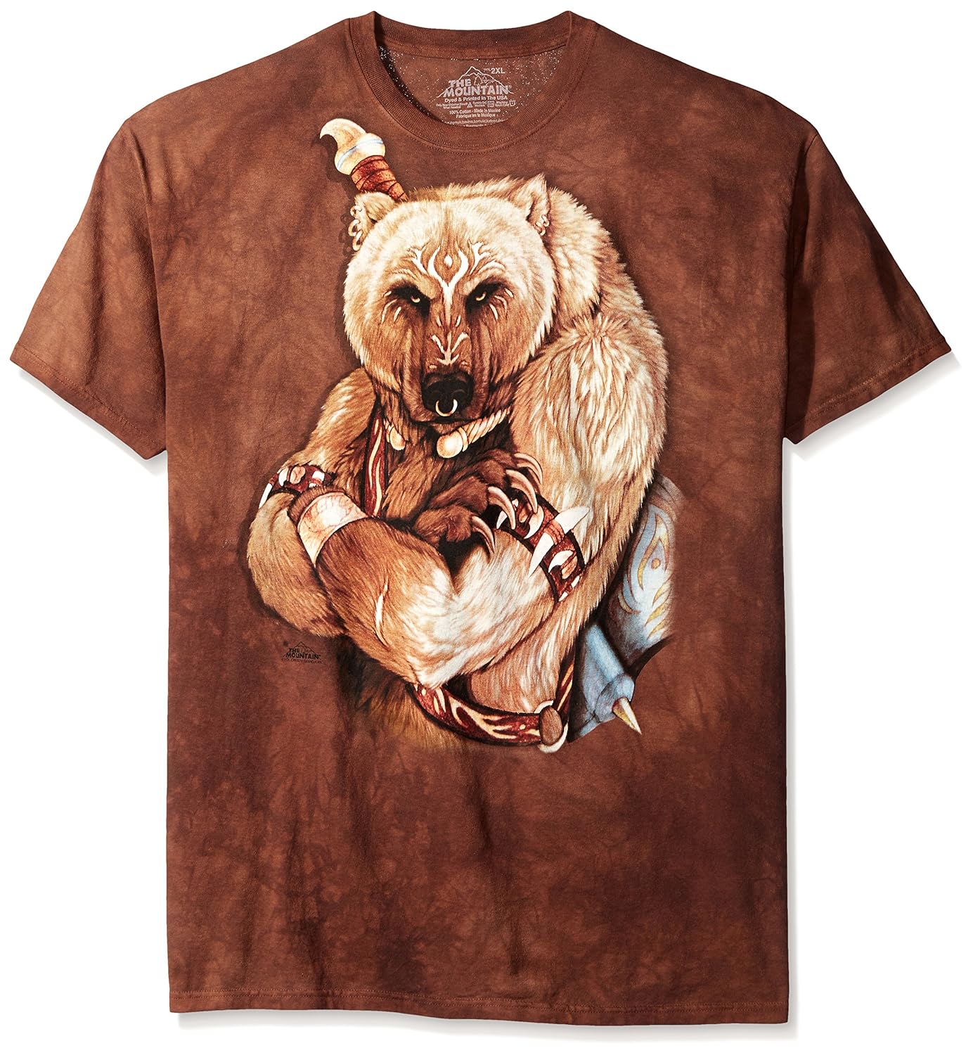 the mountain tribal bear t-shirt, xx-large, brown